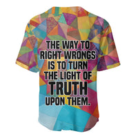 Ida B. Wells Baseball Jersey with Colorful Patchwork Pattern Design Confident Portrait Civil Rights and Journalism Tribute - Wonder Print Shop