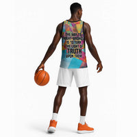 Ida B. Wells Basketball Jersey with Colorful Patchwork Pattern Design Confident Portrait Civil Rights and Journalism Tribute - Wonder Print Shop