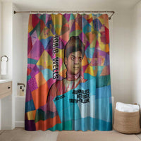 Ida B. Wells Bathroom Set with Colorful Patchwork Pattern Design Confident Portrait Civil Rights and Journalism Tribute - Wonder Print Shop