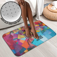 Ida B. Wells Bathroom Set with Colorful Patchwork Pattern Design Confident Portrait Civil Rights and Journalism Tribute - Wonder Print Shop