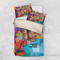 Ida B. Wells Bedding Set with Colorful Patchwork Pattern Design Confident Portrait Civil Rights and Journalism Tribute - Wonder Print Shop