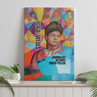 Ida B. Wells Canvas Wall Art with Colorful Patchwork Pattern Design Confident Portrait Civil Rights and Journalism Tribute - Wonder Print Shop