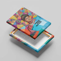 Ida B. Wells Canvas Wall Art with Colorful Patchwork Pattern Design Confident Portrait Civil Rights and Journalism Tribute - Wonder Print Shop