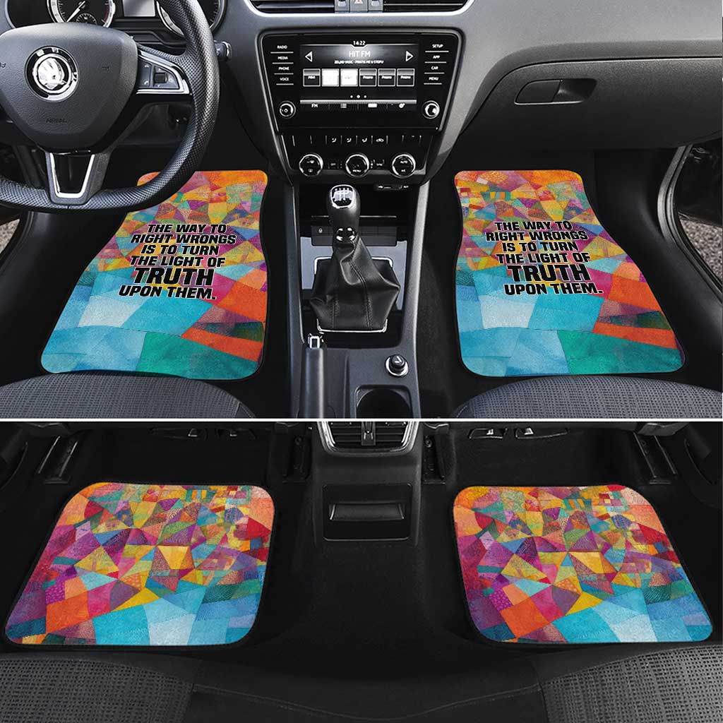 Ida B. Wells Car Mats with Colorful Patchwork Pattern Design Confident Portrait Civil Rights and Journalism Tribute - Wonder Print Shop