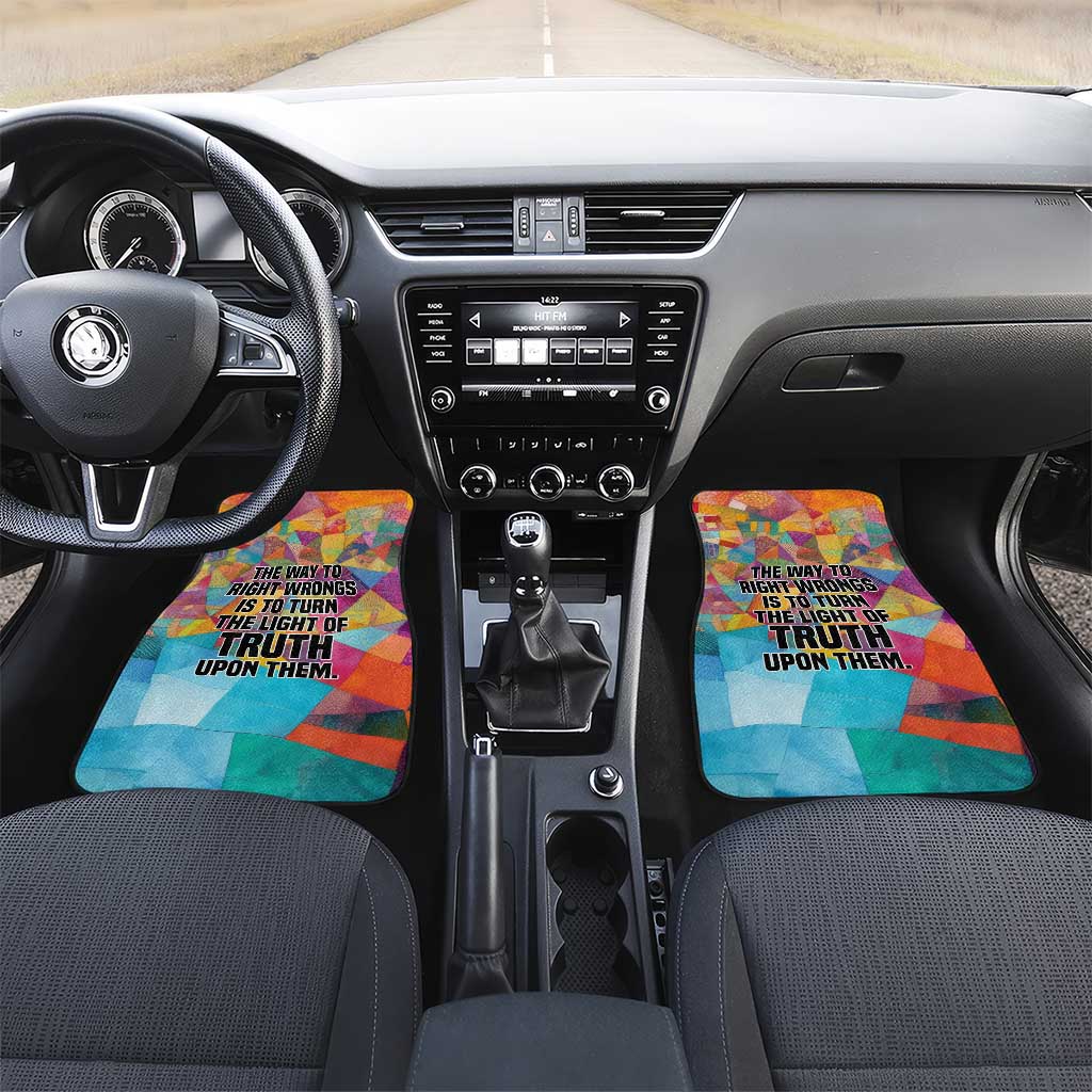 Ida B. Wells Car Mats with Colorful Patchwork Pattern Design Confident Portrait Civil Rights and Journalism Tribute - Wonder Print Shop