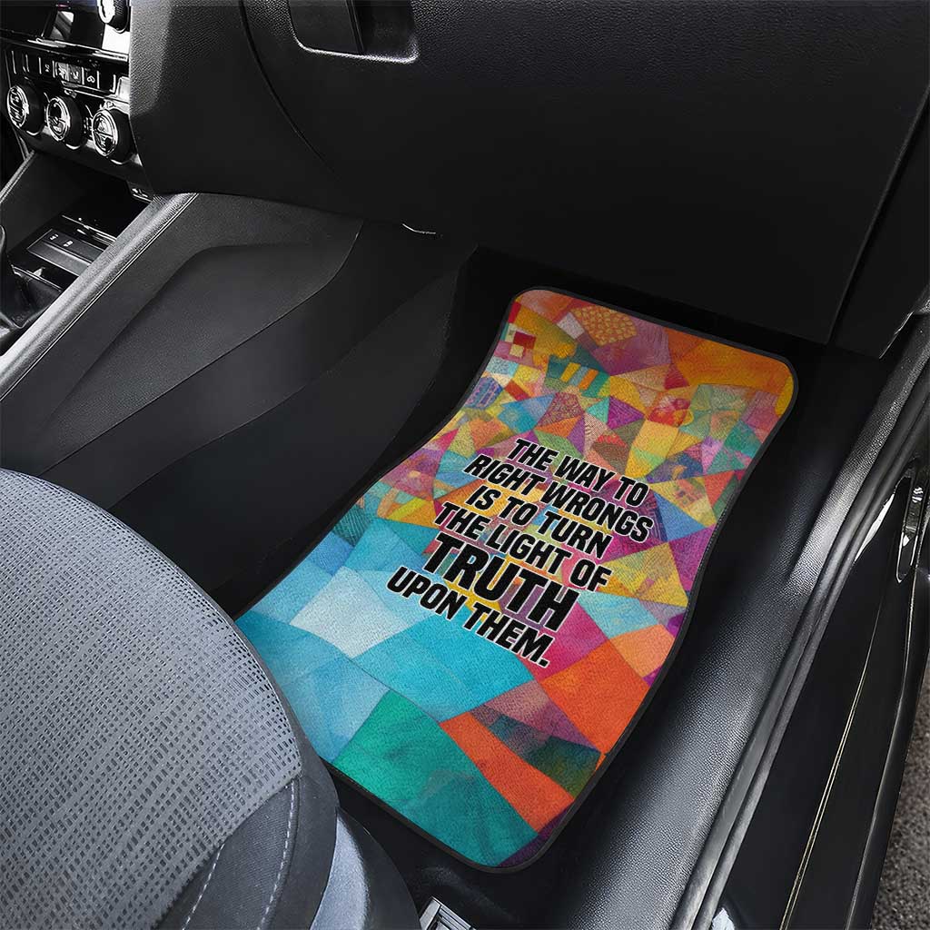 Ida B. Wells Car Mats with Colorful Patchwork Pattern Design Confident Portrait Civil Rights and Journalism Tribute - Wonder Print Shop