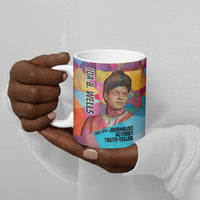 Ida B. Wells Ceramic Mug with Colorful Patchwork Pattern Design Confident Portrait Civil Rights and Journalism Tribute - Wonder Print Shop