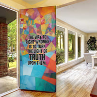 Ida B. Wells Door Cover with Colorful Patchwork Pattern Design Confident Portrait Civil Rights and Journalism Tribute - Wonder Print Shop