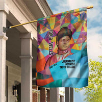 Ida B. Wells Garden Flag with Colorful Patchwork Pattern Design Confident Portrait Civil Rights and Journalism Tribute - Wonder Print Shop