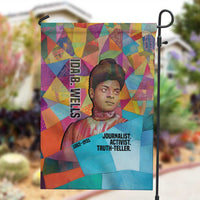 Ida B. Wells Garden Flag with Colorful Patchwork Pattern Design Confident Portrait Civil Rights and Journalism Tribute - Wonder Print Shop