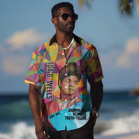 Ida B. Wells Hawaiian Shirt with Colorful Patchwork Pattern Design Confident Portrait Civil Rights and Journalism Tribute - Wonder Print Shop