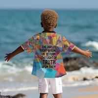 Ida B. Wells Kid Hawaiian Shirt with Colorful Patchwork Pattern Design Confident Portrait Civil Rights and Journalism Tribute - Wonder Print Shop
