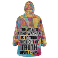 Ida B. Wells Kid Wearable Blanket Hoodie with Colorful Patchwork Pattern Design Confident Portrait Civil Rights and Journalism Tribute - Wonder Print Shop
