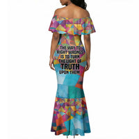 Ida B. Wells Mermaid Dress with Colorful Patchwork Pattern Design Confident Portrait Civil Rights and Journalism Tribute - Wonder Print Shop