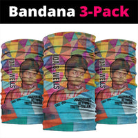 Ida B. Wells Neck Gaiter with Colorful Patchwork Pattern Design Confident Portrait Civil Rights and Journalism Tribute - Wonder Print Shop