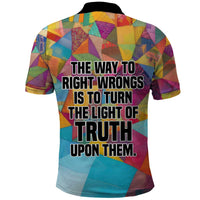 Ida B. Wells Polo Shirt with Colorful Patchwork Pattern Design Confident Portrait Civil Rights and Journalism Tribute - Wonder Print Shop