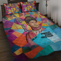 Ida B. Wells Quilt Bed Set with Colorful Patchwork Pattern Design Confident Portrait Civil Rights and Journalism Tribute - Wonder Print Shop