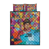 Ida B. Wells Quilt Bed Set with Colorful Patchwork Pattern Design Confident Portrait Civil Rights and Journalism Tribute - Wonder Print Shop