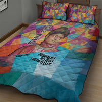 Ida B. Wells Quilt Bed Set with Colorful Patchwork Pattern Design Confident Portrait Civil Rights and Journalism Tribute - Wonder Print Shop