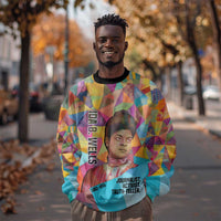 Ida B. Wells Sweatshirt with Colorful Patchwork Pattern Design Confident Portrait Civil Rights and Journalism Tribute - Wonder Print Shop