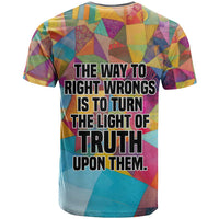 Ida B. Wells T shirt with Colorful Patchwork Pattern Design Confident Portrait Civil Rights and Journalism Tribute - Wonder Print Shop