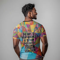 Ida B. Wells T shirt with Colorful Patchwork Pattern Design Confident Portrait Civil Rights and Journalism Tribute - Wonder Print Shop
