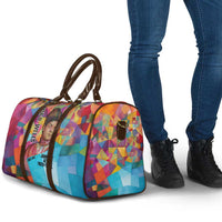 Ida B. Wells Travel Bag with Colorful Patchwork Pattern Design Confident Portrait Civil Rights and Journalism Tribute - Wonder Print Shop