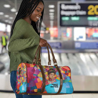 Ida B. Wells Travel Bag with Colorful Patchwork Pattern Design Confident Portrait Civil Rights and Journalism Tribute - Wonder Print Shop