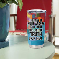 Ida B. Wells Tumbler Cup with Colorful Patchwork Pattern Design Confident Portrait Civil Rights and Journalism Tribute - Wonder Print Shop