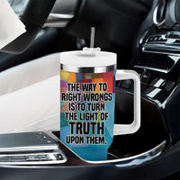 Ida B. Wells Tumbler With Handle with Colorful Patchwork Pattern Design Confident Portrait Civil Rights and Journalism Tribute - Wonder Print Shop