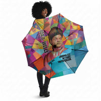 Ida B. Wells Umbrella with Colorful Patchwork Pattern Design Confident Portrait Civil Rights and Journalism Tribute - Wonder Print Shop