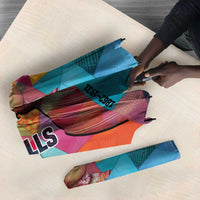 Ida B. Wells Umbrella with Colorful Patchwork Pattern Design Confident Portrait Civil Rights and Journalism Tribute - Wonder Print Shop