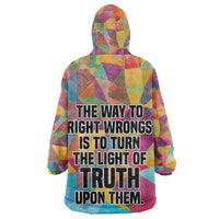 Ida B. Wells Wearable Blanket Hoodie with Colorful Patchwork Pattern Design Confident Portrait Civil Rights and Journalism Tribute - Wonder Print Shop