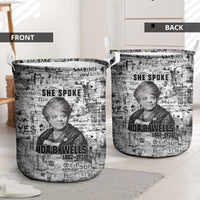 Ida B. Wells Laundry Basket with Newspaper Collage Design Powerful Portrait Civil Rights and Free Press Tribute - Wonder Print Shop