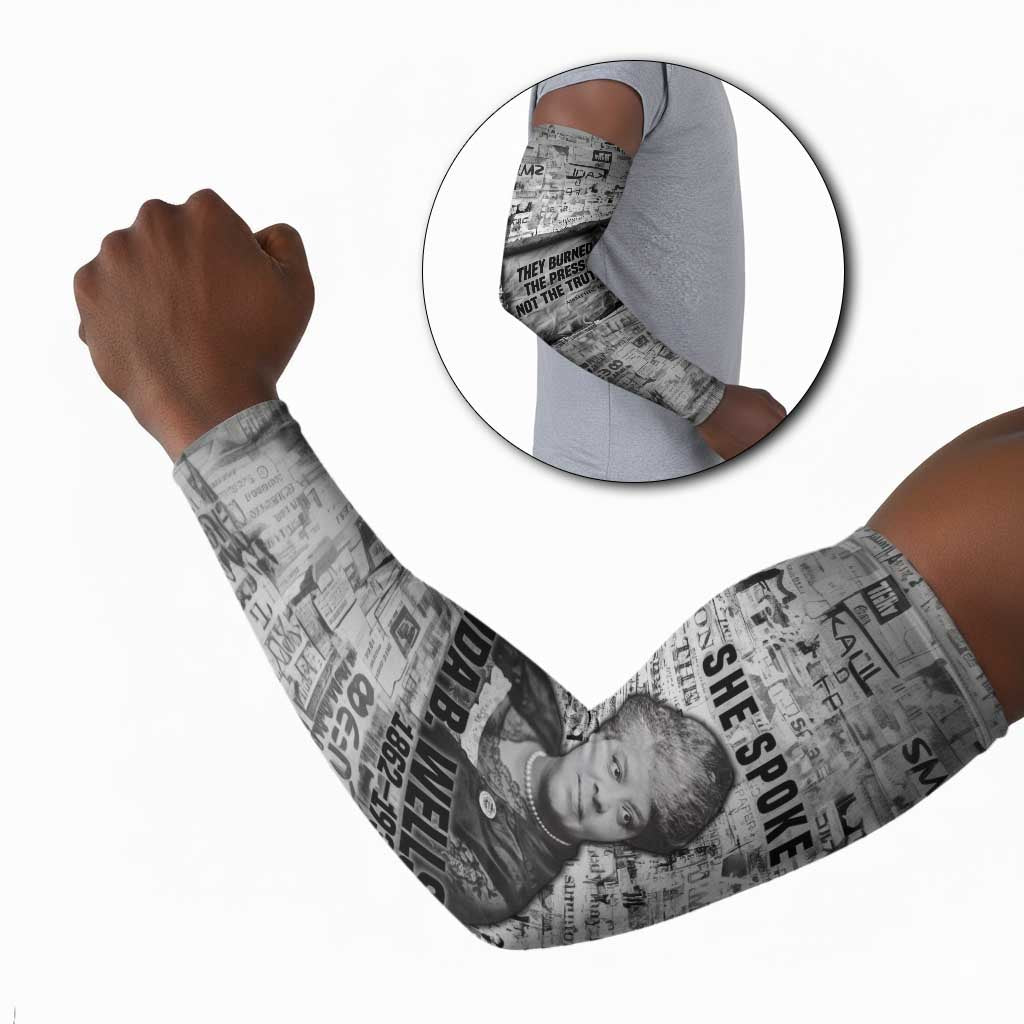 Ida B. Wells Arm Sleeves with Newspaper Collage Design Powerful Portrait Civil Rights and Free Press Tribute - Wonder Print Shop