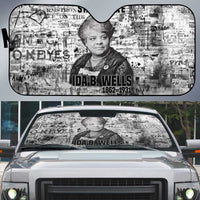 Ida B. Wells Auto Sun Shade with Newspaper Collage Design Powerful Portrait Civil Rights and Free Press Tribute - Wonder Print Shop