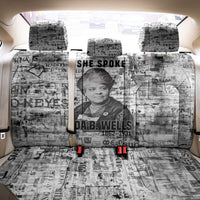 Ida B. Wells Back Car Seat Cover with Newspaper Collage Design Powerful Portrait Civil Rights and Free Press Tribute - Wonder Print Shop