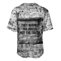 Ida B. Wells Baseball Jersey with Newspaper Collage Design Powerful Portrait Civil Rights and Free Press Tribute - Wonder Print Shop