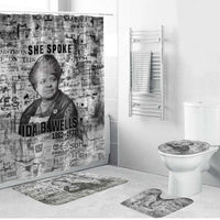 Ida B. Wells Bathroom Set with Newspaper Collage Design Powerful Portrait Civil Rights and Free Press Tribute - Wonder Print Shop