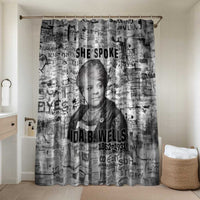 Ida B. Wells Bathroom Set with Newspaper Collage Design Powerful Portrait Civil Rights and Free Press Tribute - Wonder Print Shop