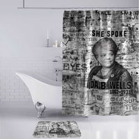 Ida B. Wells Bathroom Set with Newspaper Collage Design Powerful Portrait Civil Rights and Free Press Tribute - Wonder Print Shop
