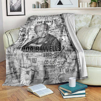 Ida B. Wells Blanket with Newspaper Collage Design Powerful Portrait Civil Rights and Free Press Tribute - Wonder Print Shop
