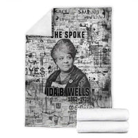 Ida B. Wells Blanket with Newspaper Collage Design Powerful Portrait Civil Rights and Free Press Tribute - Wonder Print Shop