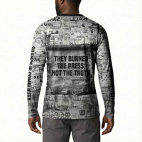 Ida B. Wells Button Sweatshirt with Newspaper Collage Design Powerful Portrait Civil Rights and Free Press Tribute