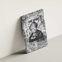 Ida B. Wells Canvas Wall Art with Newspaper Collage Design Powerful Portrait Civil Rights and Free Press Tribute - Wonder Print Shop