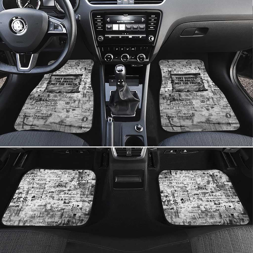 Ida B. Wells Car Mats with Newspaper Collage Design Powerful Portrait Civil Rights and Free Press Tribute - Wonder Print Shop