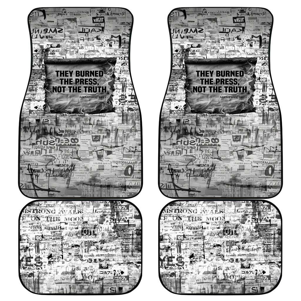 Ida B. Wells Car Mats with Newspaper Collage Design Powerful Portrait Civil Rights and Free Press Tribute - Wonder Print Shop