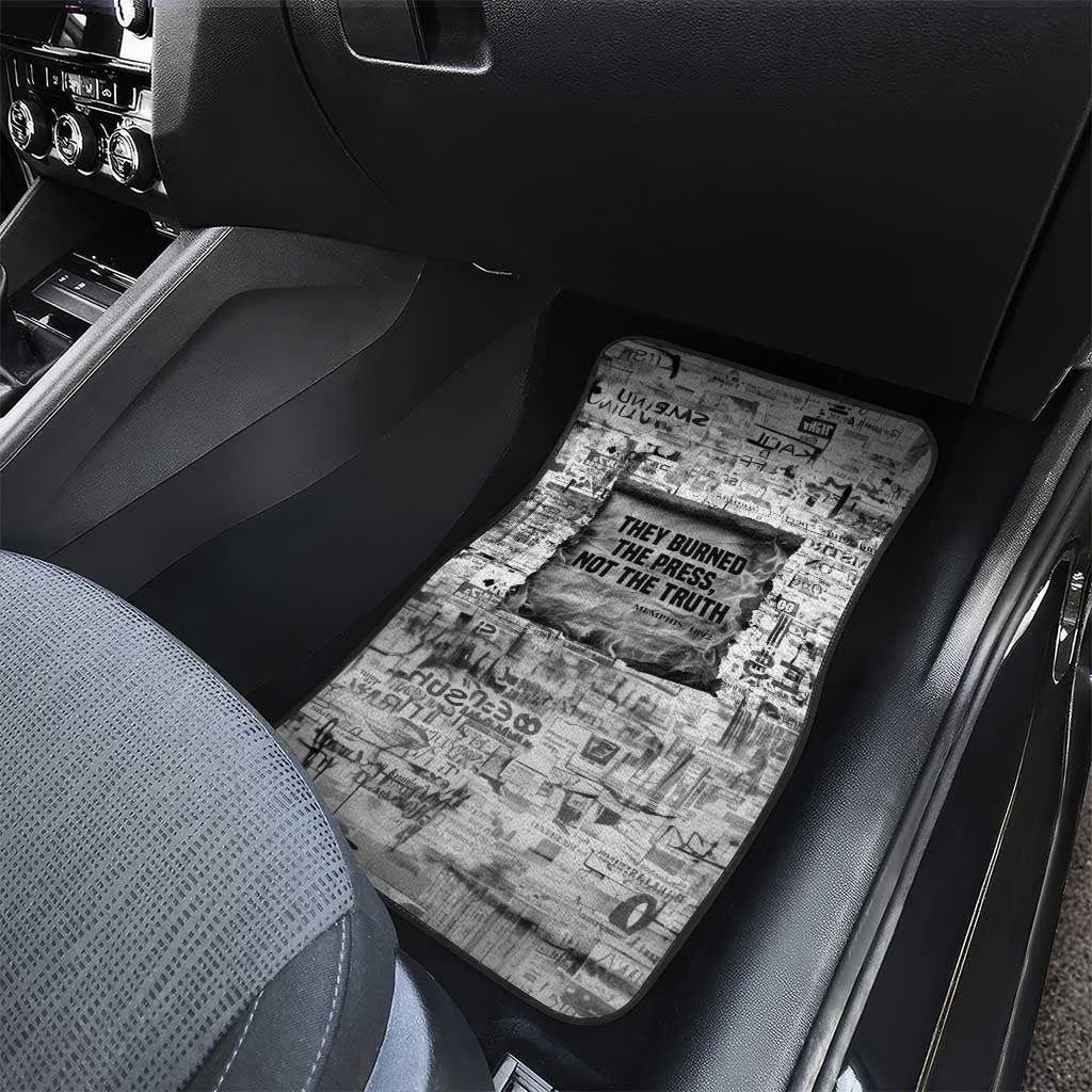 Ida B. Wells Car Mats with Newspaper Collage Design Powerful Portrait Civil Rights and Free Press Tribute - Wonder Print Shop