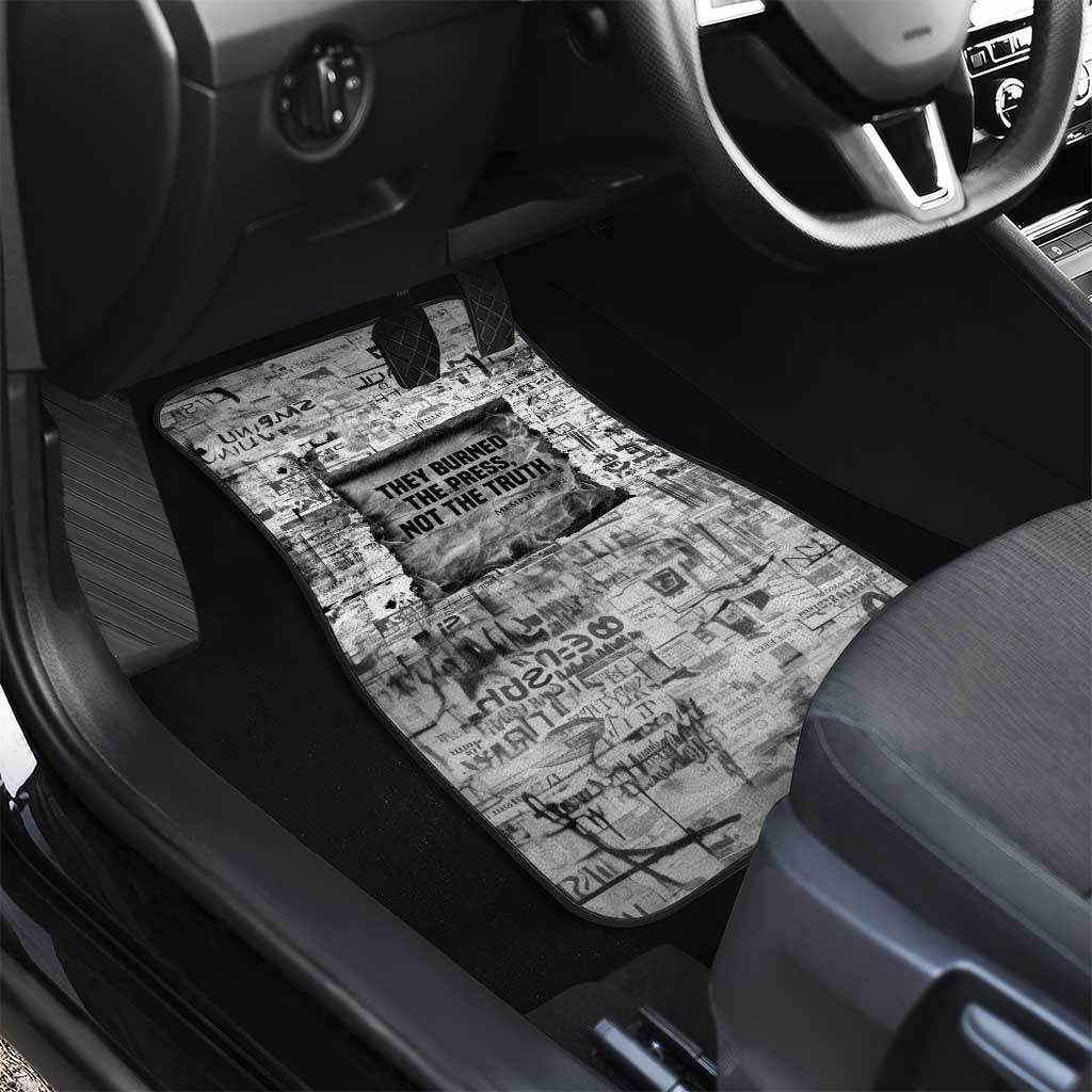 Ida B. Wells Car Mats with Newspaper Collage Design Powerful Portrait Civil Rights and Free Press Tribute - Wonder Print Shop