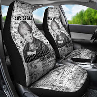 Ida B. Wells Car Seat Cover with Newspaper Collage Design Powerful Portrait Civil Rights and Free Press Tribute - Wonder Print Shop